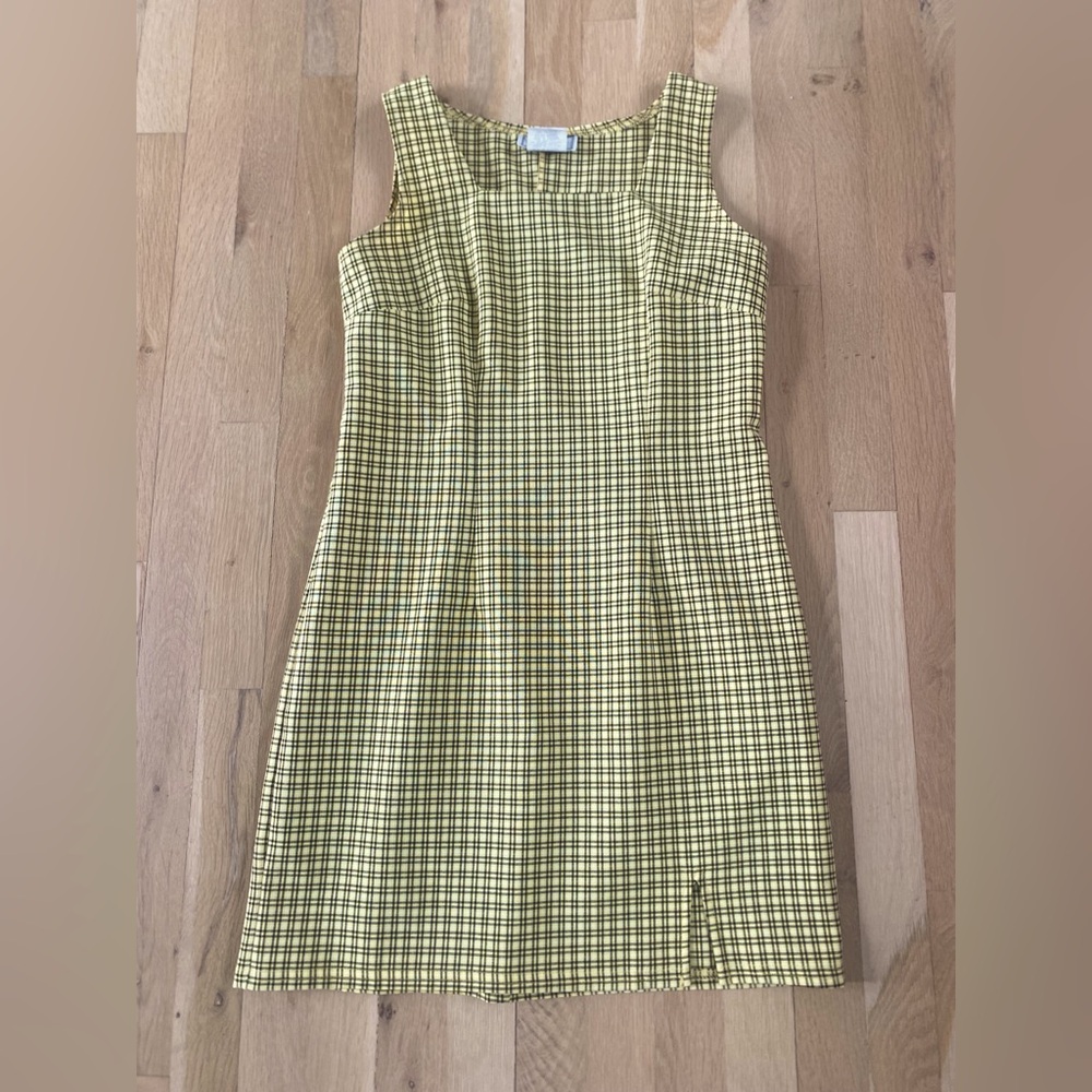 ””Clueless” yellow and black plaid dress